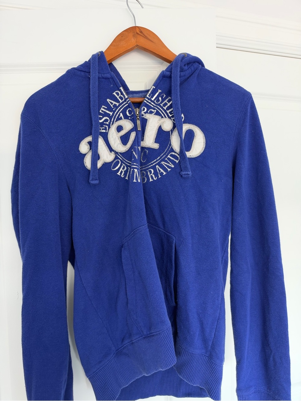 Aeropostale Royal Blue Full-Zip Hoodie with Appliqué